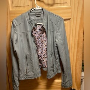 “Leather” jacket- slate blue/grey